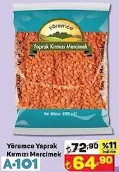 YÖREMCE YAPRAK KIRMIZI MERCİMEK 2,5KG